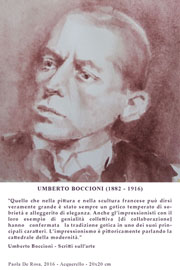Paola De Rosa - Umberto Boccioni (1882 - 1916), 2016 - Acquerello, Dim: 20x20 cm